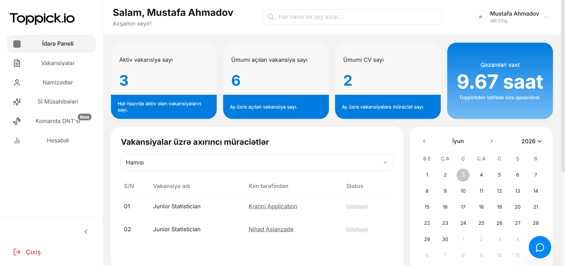 Toppick Dashboard